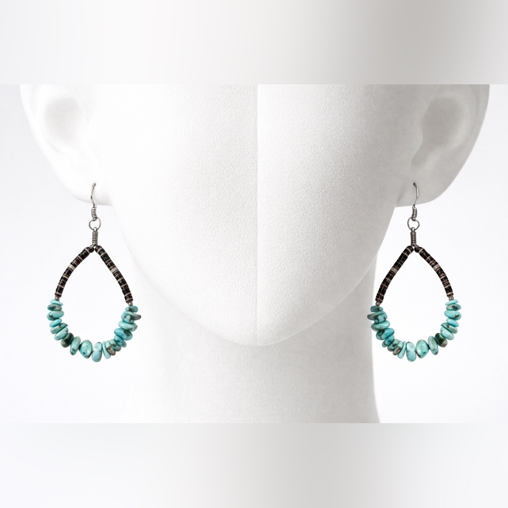 Turquoise Heishi Teardrop Earrings | Southwestern Boho